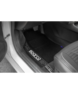 Set 4 tappetini neri per auto sparco in moquette